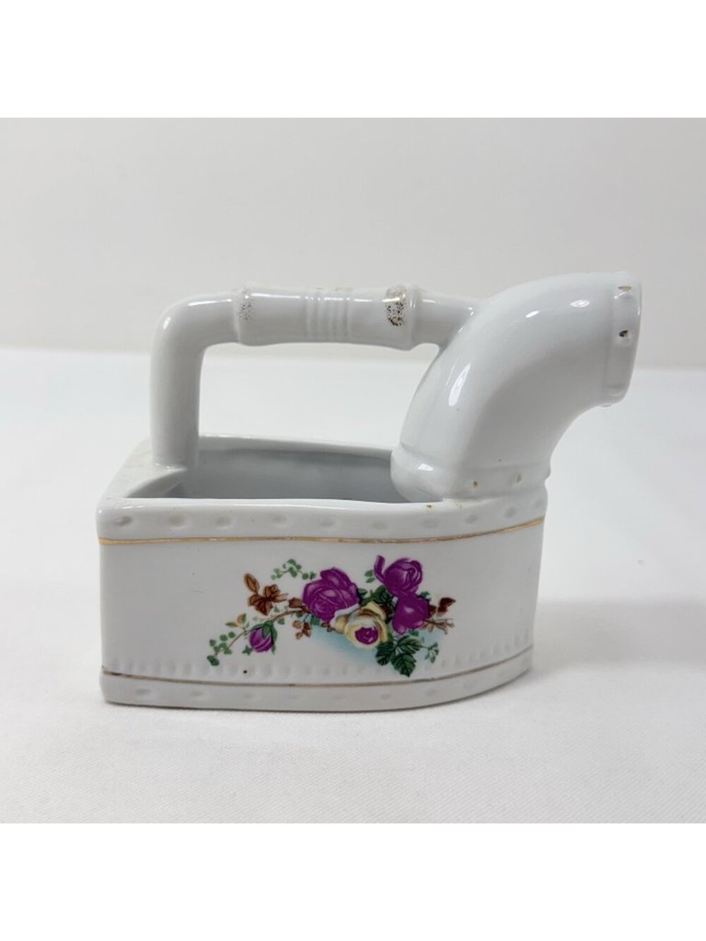 Vintage Flat Iron Vase Planter Trinket Watering Can Bucket Shaped Novelty Flower